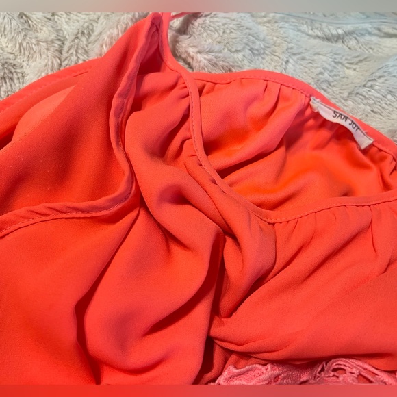 EUC San Joy swing shift coral cold-shoulder dress - Picture 4 of 6